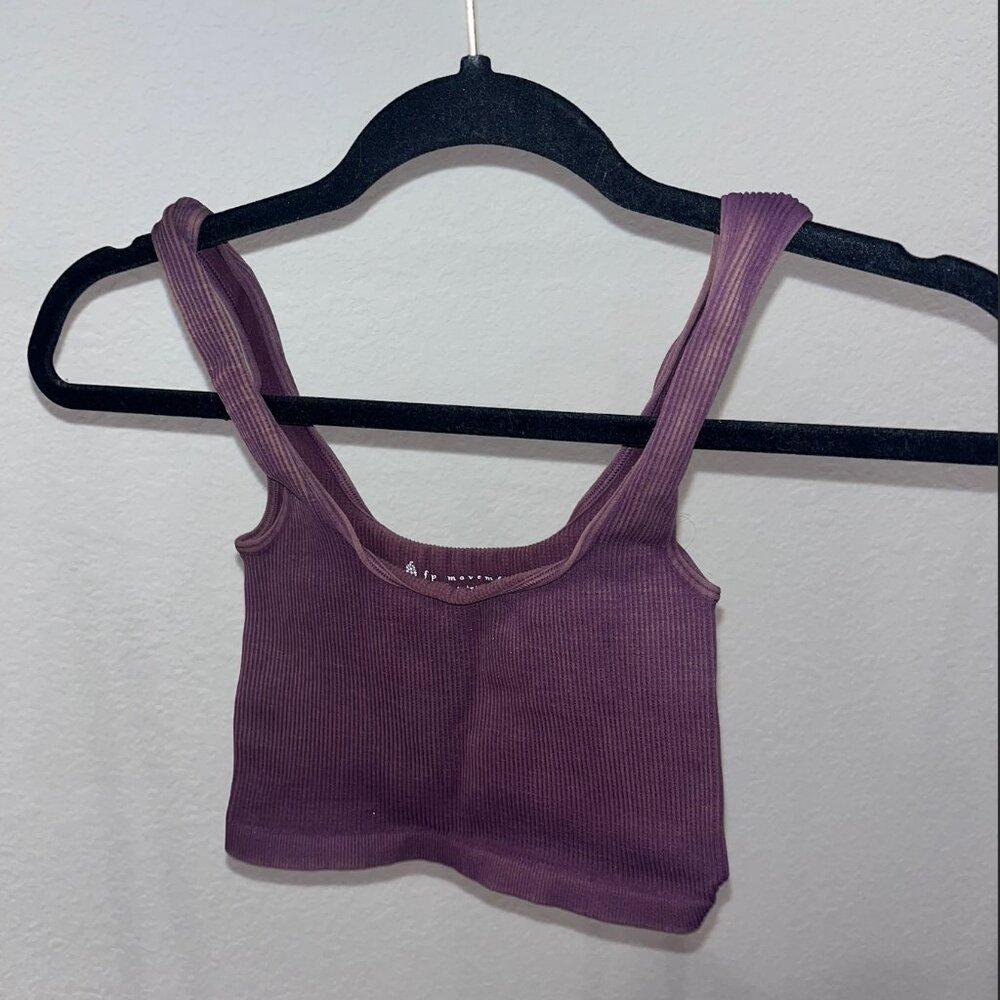 NWOT Free People Happiness Runs Squareneck Crop Purple size XS/S